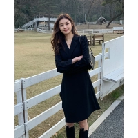 Suit dress temperament advanced design sense minority early spring 2023 new black Korean version light mature style women's fashion trend