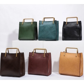 Women's bag new diagonal shoulder handbag Italian vegetable tanned leather retro handmade shoulder bag